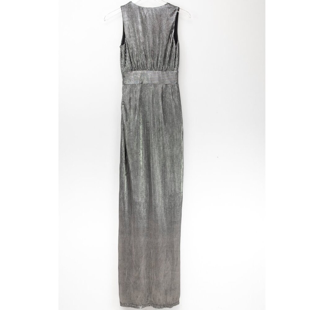 Lovers & Friends Naomi Dress Maxi Evening Sleeveless Metallic Gown Silver XXS - Picture 2 of 8